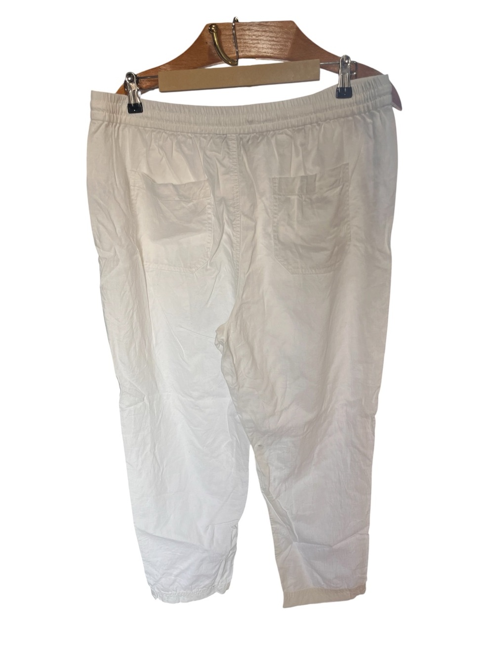 J. Crew White Linen Lyocell Drawstring Pants Large Beachy - Picture 3 of 11